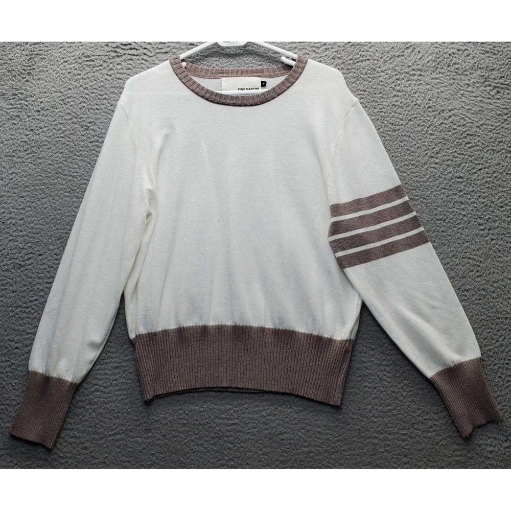 Pink Martini Sweater Womens XL Multi Waffle Knit Long Sleeve Round Neck Pullover